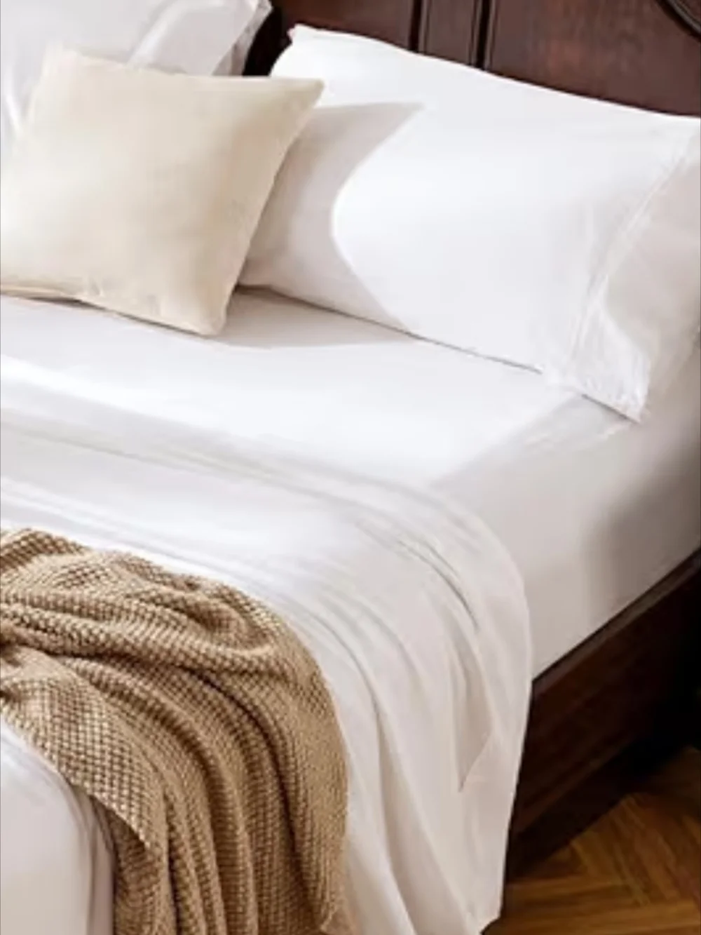100% Egyptian Cotton Classic White 4 Pcs King Sheet Set NIB
